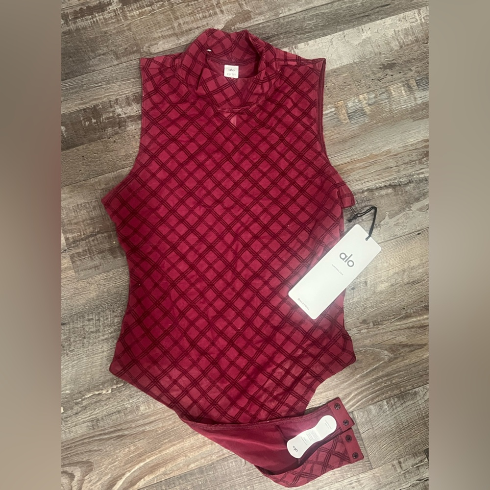 ALO Yoga Wild Berry Plaid Top